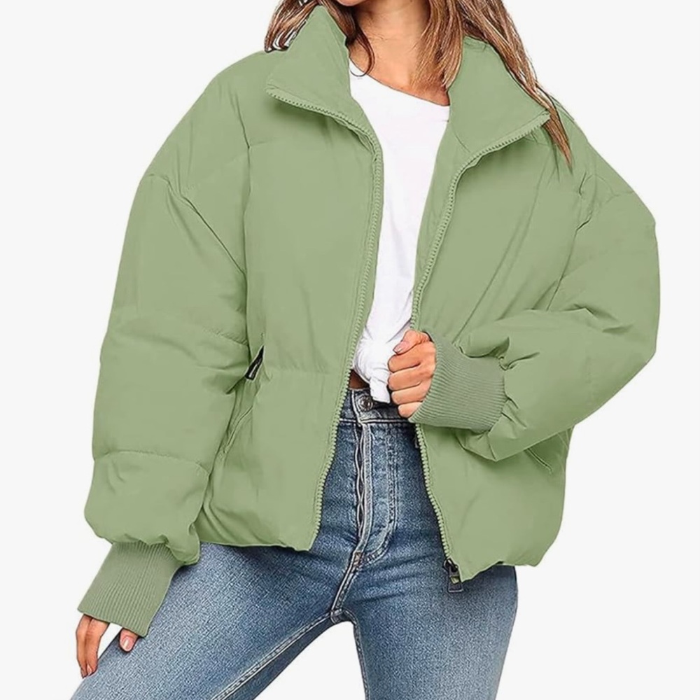 Women's Sage Green Puffer Jacket